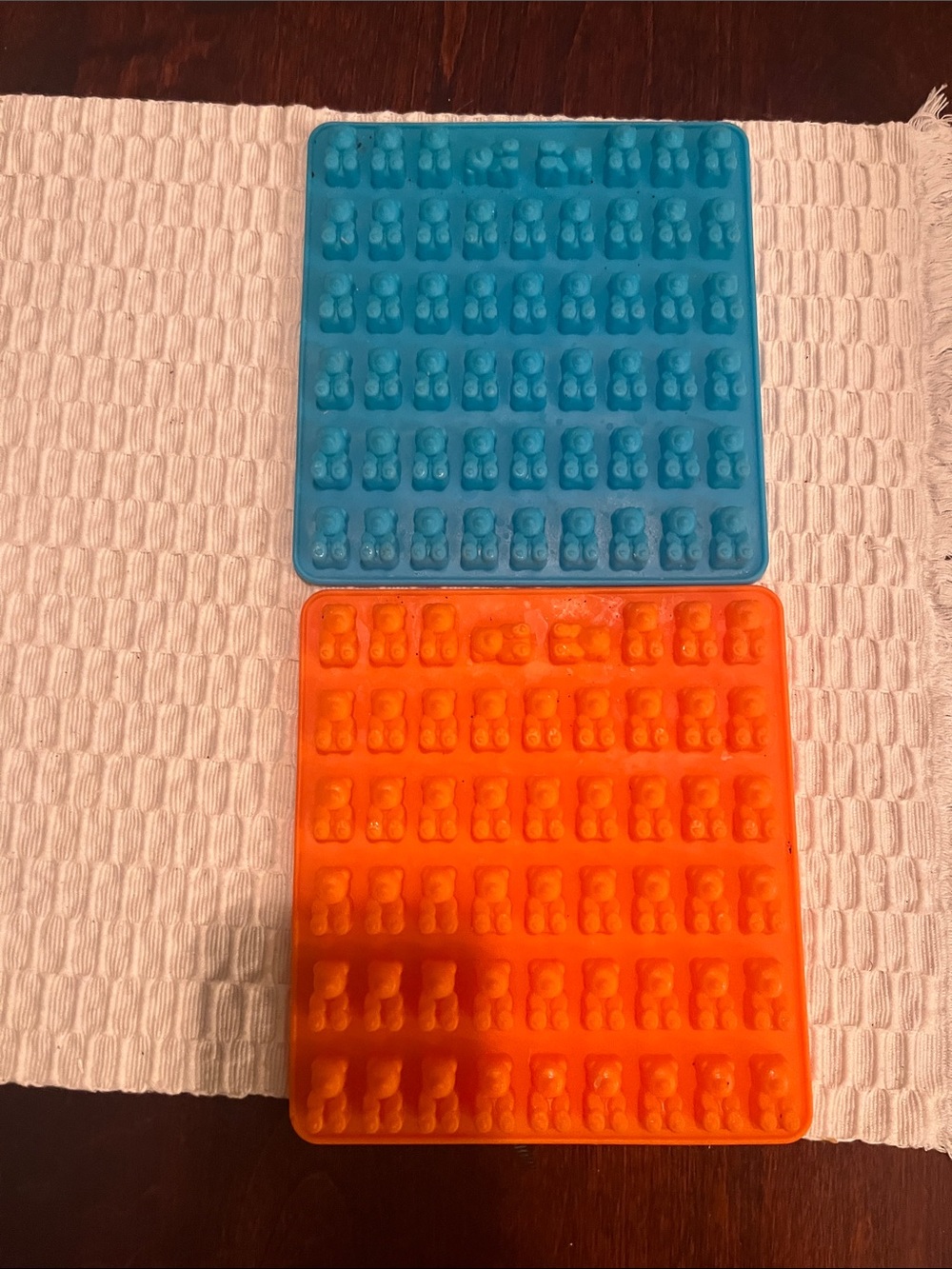 Blue and Orange Gummy Bear Silicone Mollds